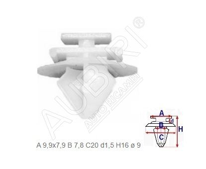 Klemmstück Windleitblech Fiat Ducato 2006-2014 - Satz 10-tlg.