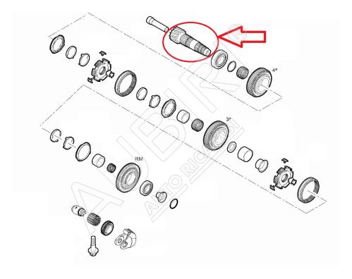 Getriebewelle Fiat Ducato ab 2021 2.2D Vorgelegewe. für R/3/4th Gang, 15/73 Zähne