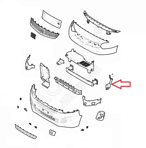 Kühlergrillhalter Fiat Scudo ab 2022 rechts