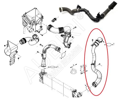 Ladeluftschlauch Renault Trafic 2014-2019 1.6 vom Turbolader zur Ladeluftkü., Komplett