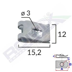 Montageclip 3,0 mm/25 Stück im Paket