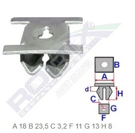 Clip der unteren Motorabdeckung Fiat Ducato ab 2006-Satz von 10 Stk