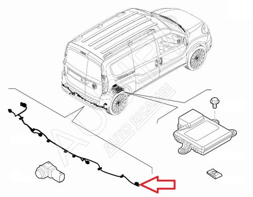 Parksensoren Verkabelung Fiat Doblo 2015-2022 hinten