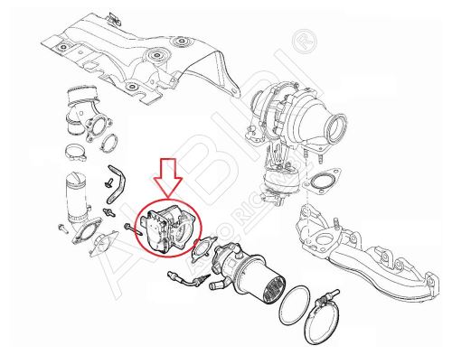 Drosselklappe Fiat Ducato ab 2021 2.2D, Doblo 2016-2021 1.6D - Niederdruckkreislauf