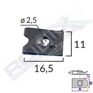 Montageclip 2,5 mm/25 Stück im Paket