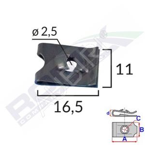 Montageclip 2,5 mm/25 Stück im Paket