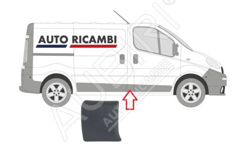 Rammschutzleiste Renault Trafic ab 2001 rechts, hinter der Haustür, B-Säule