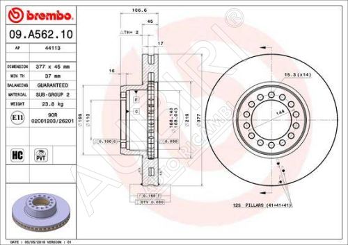 Bremsscheibe Iveco EuroCargo ab 2015 150/160E vorne, 376mm