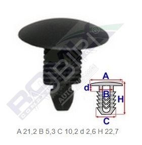 Kunststoffstopfen für Verkleidung Fiat Ducato ab Bj. 1994 - 10 Stk