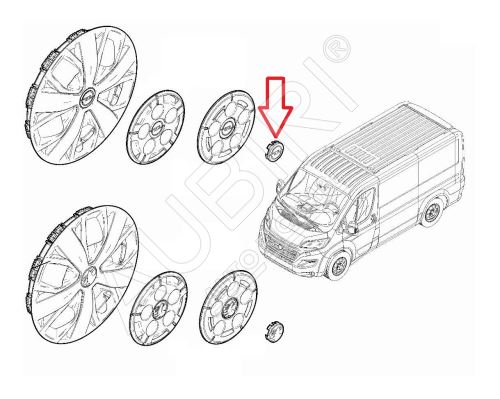 Radnabendeckel für Alufelge Opel Movano ab 2021 mitten drin 60mm