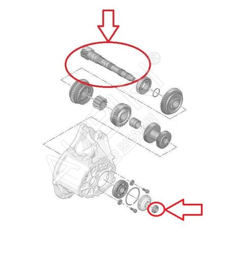 Getriebewelle Citroën Berlingo, Partner ab 2018 Vorgelegewelle, 15/76 Zähne