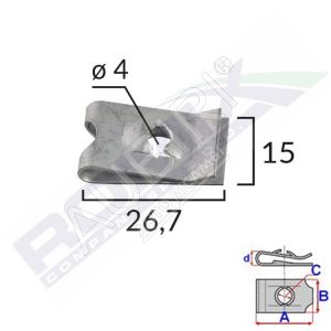 Montageclip 4,0mm/10 Stück im Paket