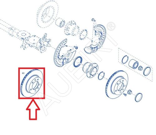 Bremsscheibe Renault Master IV ab 2024 hinten, 2er-Set, Doppelbereifung