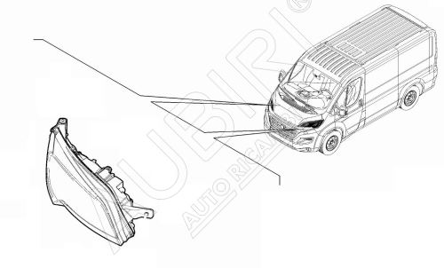 Scheinwerfer vorne Fiat Ducato, Jumper, Boxer ab 2021 rechts, FullLED, Schwarz