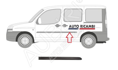 Rammschutzleiste Fiat Doblo 2000-2005 links, Hecktür, Schwarz