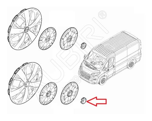 Radnabendeckel für Alufelge Vauxhall Movano ab 2021 mitten drin 60mm