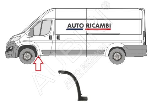 Rammschutzleiste Fiat Ducato ab 2014 links, Kotflügelleiste, Schwarz