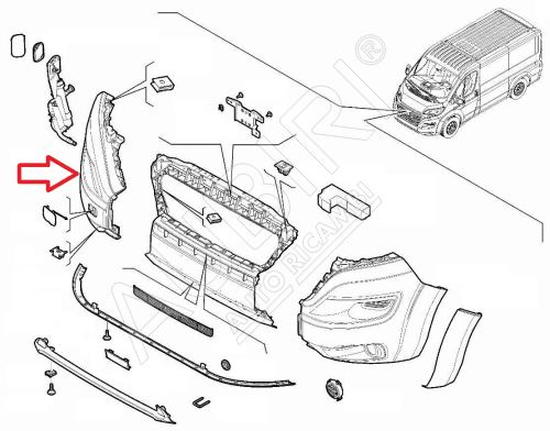 Stossstange vorne Fiat Ducato ab 2021 rechts, 360°-Parksystem