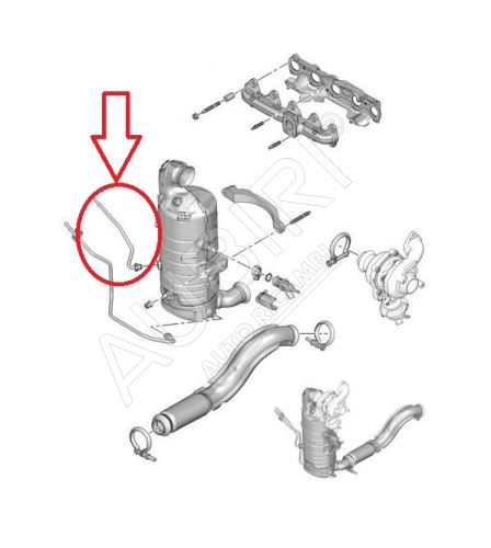 Differenzdrucksensorrohr Citroën Berlingo, Partner ab 2018 1.5 BlueHDi -oben