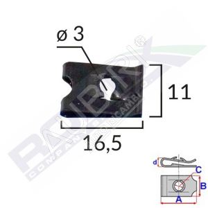 Montageclip 3,0 mm/25 Stück im Paket