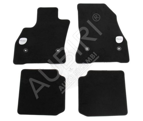 Fussmatten Satz Velour 4-er Set Schwarz mit 500 Logo Fiat 500L