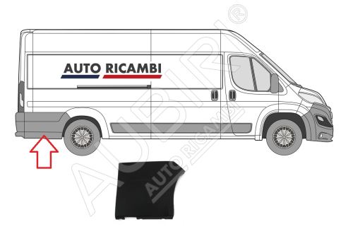 Rammschutzleiste Fiat Ducato ab 2014 rechts, hinter dem Hinterrad, breit, Schwarz