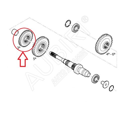 Getriebezahnrad 3.Gang Fiat Ducato ab 2006 2.0/3.0, 36/49 Zähne