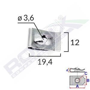 Befestigungsclip 3,6 mm/25 Stück in einer Packung