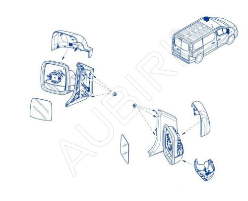 Rückspiegelabdeckung Renault Trafic ab 2021 rechts, oben