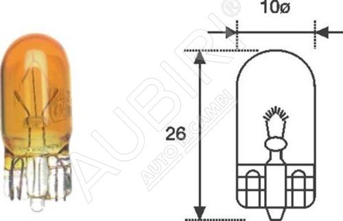 Glühbirne 12V 5W W5W alles Glas Orange