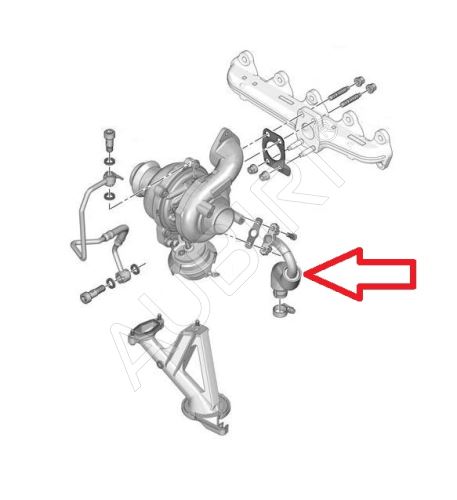 Ölablassrohr vom Turbolader Citroën Berlingo, Partner 2008-2011 1.6 HDi
