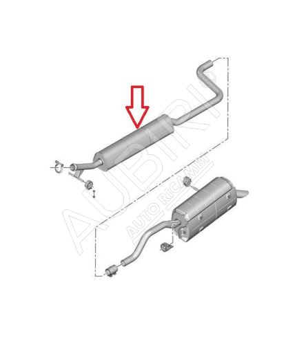 Mittelschalldämpfer Citroën Berlingo, Partner ab 2018 1.2 PureTech middle, Radstand 2975