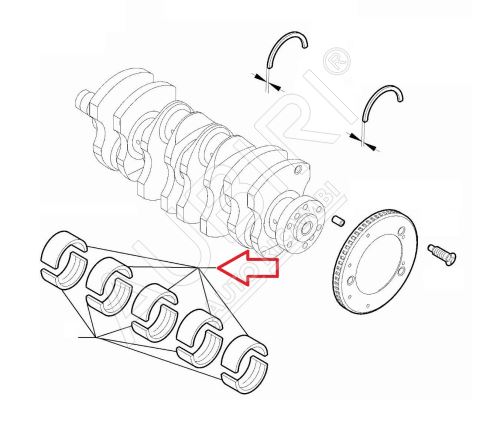 Hauptlagerschalen CN3 Gelbstärke 1.838-1.842 Fiat Doblo 2010-2023, Ducato ab 2011 2.0/2.2D