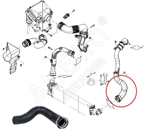 Ladeluftschlauch Renault Trafic 2014-2019 1.6 vom Turbolader zur Ladeluftkü.