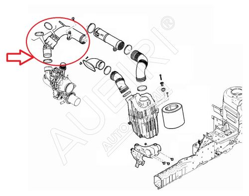 Ansaugschlauch Fiat Ducato ab 2021 2.2D vom Filter zum Turbolader