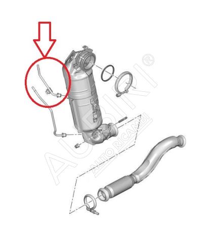 Differenzdrucksensorrohr Citroën Berlingo, Partner ab 2018 1.2 PureTech -oben