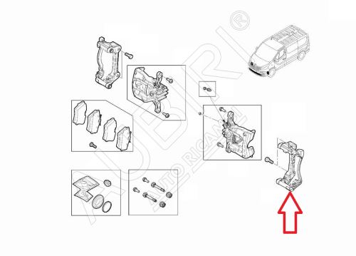 Bremssattelhalter Renault Trafic ab 2014, Vivaro 2014-2019 vorne, links