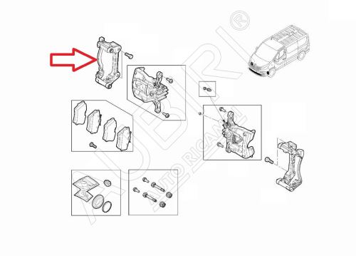 Bremssattelhalter Renault Trafic ab 2014, Vivaro 2014-2019 vorne, rechts