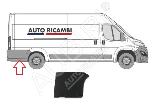 Rammschutzleiste Fiat Ducato ab 2014 rechts, hinter dem Hinterrad breit, Schwarz