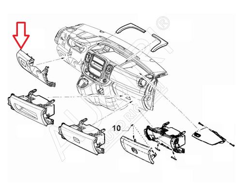 Armaturenbrettkomponente Renault Trafic 2014-2021, Talento 2016-2021