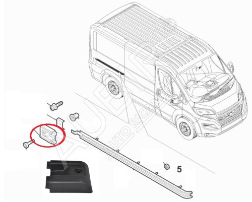 Ende der Schiebetürführung Fiat Ducato ab 2014 rechts, mittel