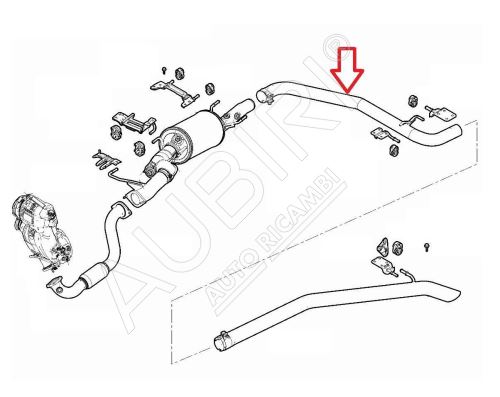 Mittleres Auspuffrohr Fiat Ducato 2018-2021 2.3D, seit 2021 2.2D