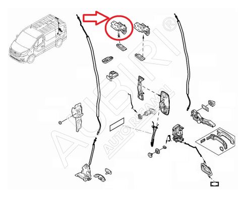 Türschloss Hecktür Renault Trafic ab 2001, Talento 2016-2021 oben, rechte Tür