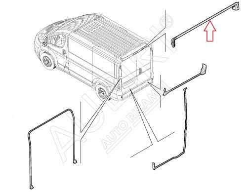 Türdichtung Fiat Ducato, Jumper, Boxer ab 2006 oben für die rechte Hecktür, H1