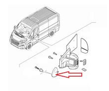 Rückspiegelabdeckung Fiat Ducato, Boxer, Jumper, Movano ab 2024 links, am Kotflügel (3)