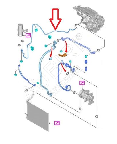 Klimaanlagenrohr Ford Transit Courier 2014-2018 zur Heizung