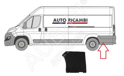 Rammschutzleiste Fiat Ducato ab 2014 links hinter dem Hinterrad, breit, Schwarz