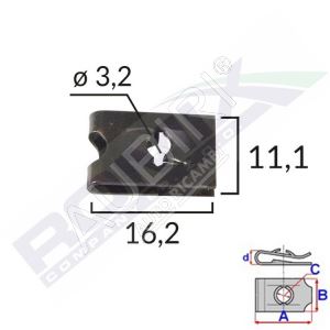 Montageclip 3,2 mm/25 Stück im Paket