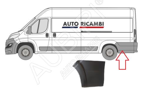 Rammschutzleiste Fiat Ducato ab 2014 links, hinter dem Hinterrad, breit, Schwarz