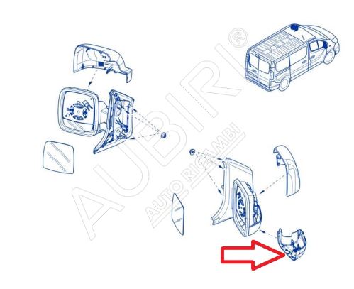 Rückspiegelabdeckung Renault Trafic ab 2021 rechts, unten